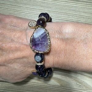 Elegant Purple Amethyst Stone Bracelet